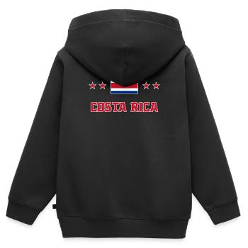 Costa Rica - Kinder Premium Organic Zip Hoodie - Schwarz - Hinten - AI Model Kid Male (0cm)