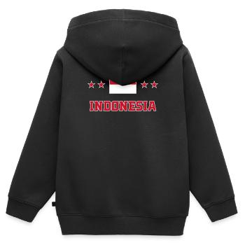 Indonesien - Kinder Premium Organic Zip Hoodie - Schwarz - Hinten - AI Model Kid Male (0cm)