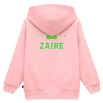 Zaire - Kinder Premium Organic Zip Hoodie - Rosa - Hinten - AI Model Kid Female (0cm)