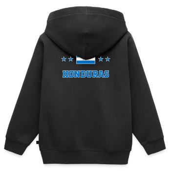 Honduras - Kinder Premium Organic Zip Hoodie - Schwarz - Hinten - AI Model Kid Male (0cm)