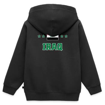 Irak - Sweat Premium à capuche zippé enfant bio - noir - Dos - AI Model Kid Male (0cm)