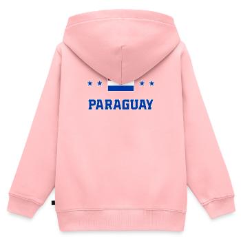 Paraguay - Kinder Premium Organic Zip Hoodie - Rosa - Hinten - AI Model Kid Female (0cm)