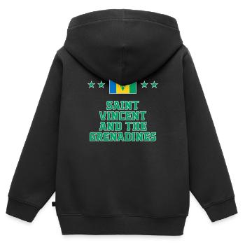 St. Vincent und die Grenadinen - Kinder Premium Organic Zip Hoodie - Schwarz - Hinten - AI Model Kid Male (0cm)