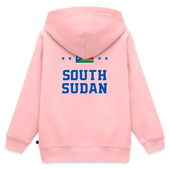 Sud Soudan - Sweat Premium à capuche zippé enfant bio - rose - Dos - AI Model Kid Female (0cm)