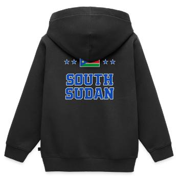 South Sudan - Kids Premium Organic Zip-up Hoodie - black - Back - AI Model Kid Male (0cm)