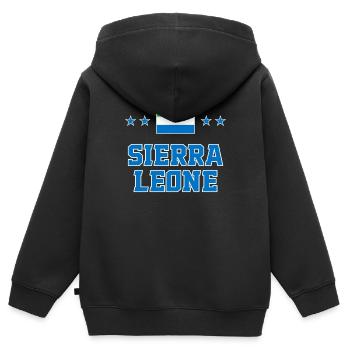 Sierra Leone - Kinder Premium Organic Zip Hoodie - Schwarz - Hinten - AI Model Kid Male (0cm)