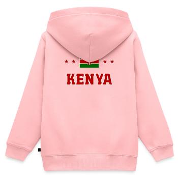 Kenia - Kinder Premium Organic Zip Hoodie - Rosa - Hinten - AI Model Kid Female (0cm)