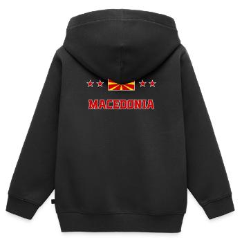 Macédoine - Sweat Premium à capuche zippé enfant bio - noir - Dos - AI Model Kid Male (0cm)