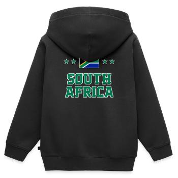 Südafrika - Kinder Premium Organic Zip Hoodie - Schwarz - Hinten - AI Model Kid Male (0cm)