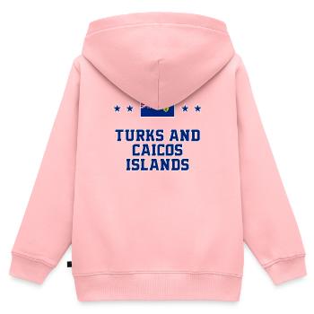 Turks und Caicosinseln - Kinder Premium Organic Zip Hoodie - Rosa - Hinten - AI Model Kid Female (0cm)