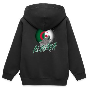 Algerien - Kinder Premium Organic Zip Hoodie - Schwarz - Hinten - AI Model Kid Male (0cm)