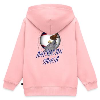 Amerikanisch-Samoa - Kinder Premium Organic Zip Hoodie - Rosa - Hinten - AI Model Kid Female (0cm)