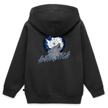 Antarktis - Kinder Premium Organic Zip Hoodie - Schwarz - Hinten - AI Model Kid Male (0cm)