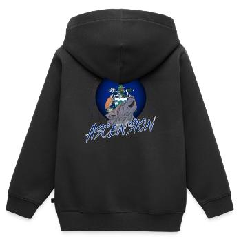 Ascension - Sweat Premium à capuche zippé enfant bio - noir - Dos - AI Model Kid Male (0cm)