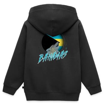 Bahamas - Kinder Premium Organic Zip Hoodie - Schwarz - Hinten - AI Model Kid Male (0cm)