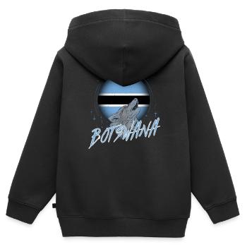 Botswana - Kinder Premium Organic Zip Hoodie - Schwarz - Hinten - AI Model Kid Male (0cm)