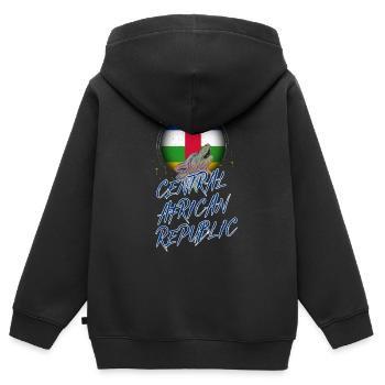 Zentralafrikanische Republik - Kinder Premium Organic Zip Hoodie - Schwarz - Hinten - AI Model Kid Male (0cm)