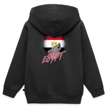Ägypten - Kinder Premium Organic Zip Hoodie - Schwarz - Hinten - AI Model Kid Male (0cm)