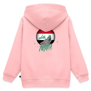 Iraq - Kids Premium Organic Zip-up Hoodie - rose - Back - AI Model Kid Female (0cm)