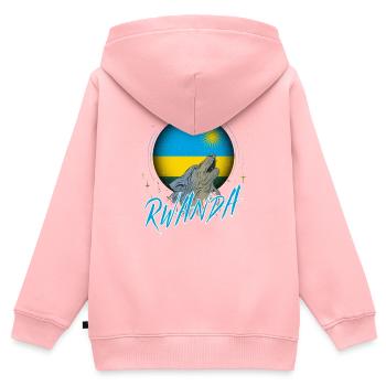 Ruanda - Kinder Premium Organic Zip Hoodie - Rosa - Hinten - AI Model Kid Female (0cm)