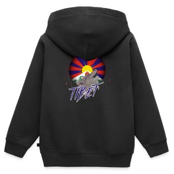 Tibet - Kinder Premium Organic Zip Hoodie - Schwarz - Hinten - AI Model Kid Male (0cm)