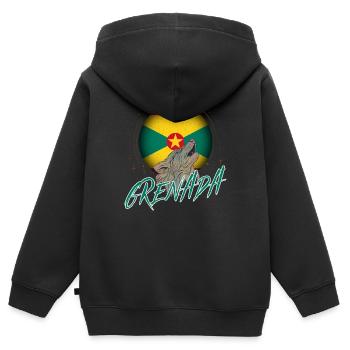 Grenade - Sweat Premium à capuche zippé enfant bio - noir - Dos - AI Model Kid Male (0cm)