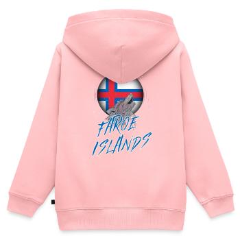 Färöer Inseln - Kinder Premium Organic Zip Hoodie - Rosa - Hinten - AI Model Kid Female (0cm)