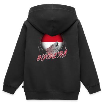 Indonesien - Kinder Premium Organic Zip Hoodie - Schwarz - Hinten - AI Model Kid Male (0cm)
