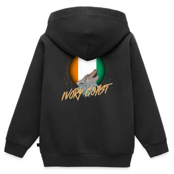 Ivory Coast - Kids Premium Organic Zip-up Hoodie - black - Back - AI Model Kid Male (0cm)