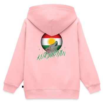 Kurdistan - Kinder Premium Organic Zip Hoodie - Rosa - Hinten - AI Model Kid Female (0cm)