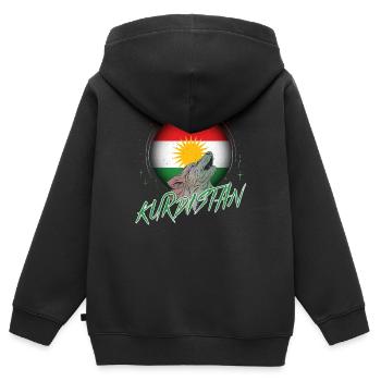 Kurdistan - Kinder Premium Organic Zip Hoodie - Schwarz - Hinten - AI Model Kid Male (0cm)