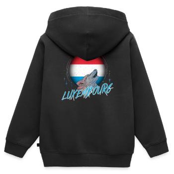 Luxemburg - Kinder Premium Organic Zip Hoodie - Schwarz - Hinten - AI Model Kid Male (0cm)