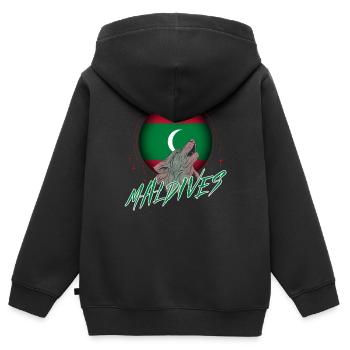 Malediven - Kinder Premium Organic Zip Hoodie - Schwarz - Hinten - AI Model Kid Male (0cm)