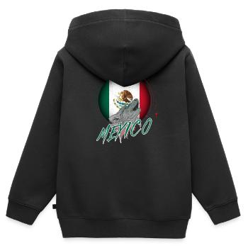 Mexiko - Kinder Premium Organic Zip Hoodie - Schwarz - Hinten - AI Model Kid Male (0cm)