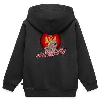 Monténégro - Sweat Premium à capuche zippé enfant bio - noir - Dos - AI Model Kid Male (0cm)