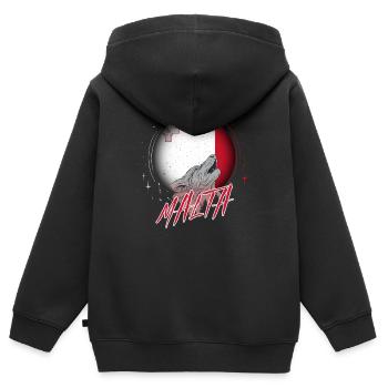 Malte - Sweat Premium à capuche zippé enfant bio - noir - Dos - AI Model Kid Male (0cm)