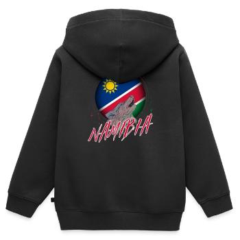 Namibia - Kinder Premium Organic Zip Hoodie - Schwarz - Hinten - AI Model Kid Male (0cm)