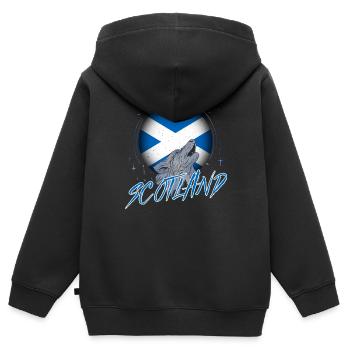 Ecosse - Sweat Premium à capuche zippé enfant bio - noir - Dos - AI Model Kid Male (0cm)