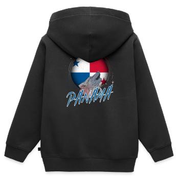 Panama - Sweat Premium à capuche zippé enfant bio - noir - Dos - AI Model Kid Male (0cm)