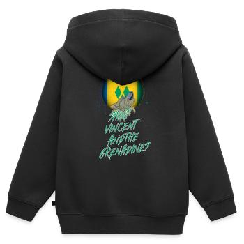 St. Vincent und die Grenadinen - Kinder Premium Organic Zip Hoodie - Schwarz - Hinten - AI Model Kid Male (0cm)