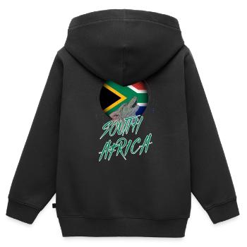 Südafrika - Kinder Premium Organic Zip Hoodie - Schwarz - Hinten - AI Model Kid Male (0cm)