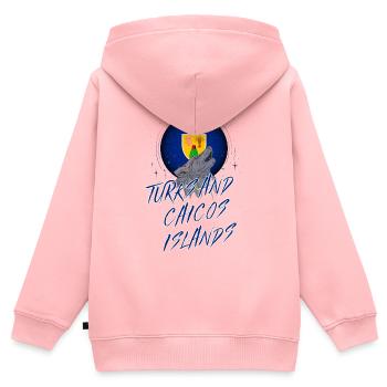 Turks und Caicosinseln - Kinder Premium Organic Zip Hoodie - Rosa - Hinten - AI Model Kid Female (0cm)