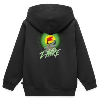 Zaïre - Sweat Premium à capuche zippé enfant bio - noir - Dos - AI Model Kid Male (0cm)