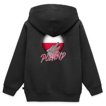 Polen - Kinder Premium Organic Zip Hoodie - Schwarz - Hinten - AI Model Kid Male (0cm)