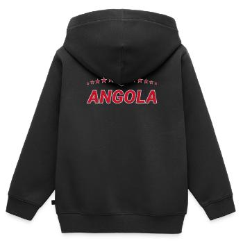 Angola - Kinder Premium Organic Zip Hoodie - Schwarz - Hinten - AI Model Kid Male (0cm)