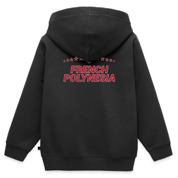 Polynésie française - Sweat Premium à capuche zippé enfant bio - noir - Dos - AI Model Kid Male (0cm)