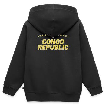 Kongo Republik - Kinder Premium Organic Zip Hoodie - Schwarz - Hinten - AI Model Kid Male (0cm)