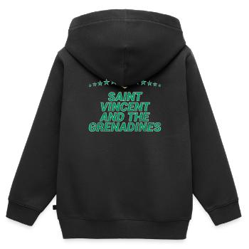 St. Vincent und die Grenadinen - Kinder Premium Organic Zip Hoodie - Schwarz - Hinten - AI Model Kid Male (0cm)