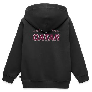 Qatar - Sweat Premium à capuche zippé enfant bio - noir - Dos - AI Model Kid Male (0cm)