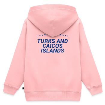 Turks und Caicosinseln - Kinder Premium Organic Zip Hoodie - Rosa - Hinten - AI Model Kid Female (0cm)